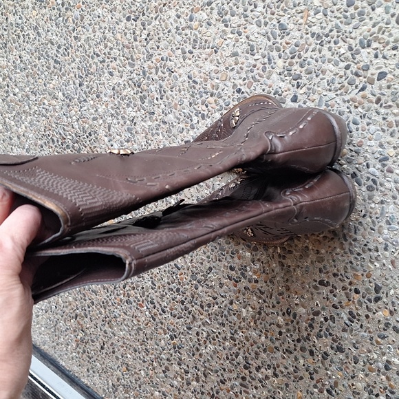 Y2K BCBGirls Brown Leather Cowboy Boots Size 8.5 B - Picture 5 of 13
